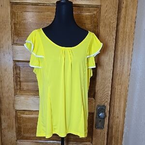East 5th Yellow Ruffle Sleeve Blouse XL